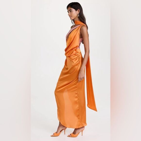 NWT BAOBAB Collection Asaka Maxi Dress in Gavea Tangerine Orange - Picture 6 of 14